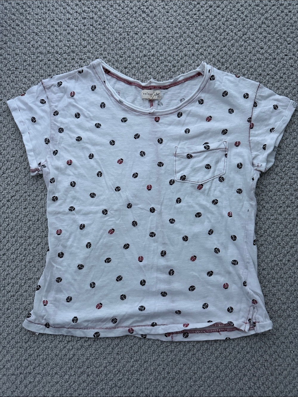 Maison Jules Women’s Ladybug Print T-Shirt, Size XS